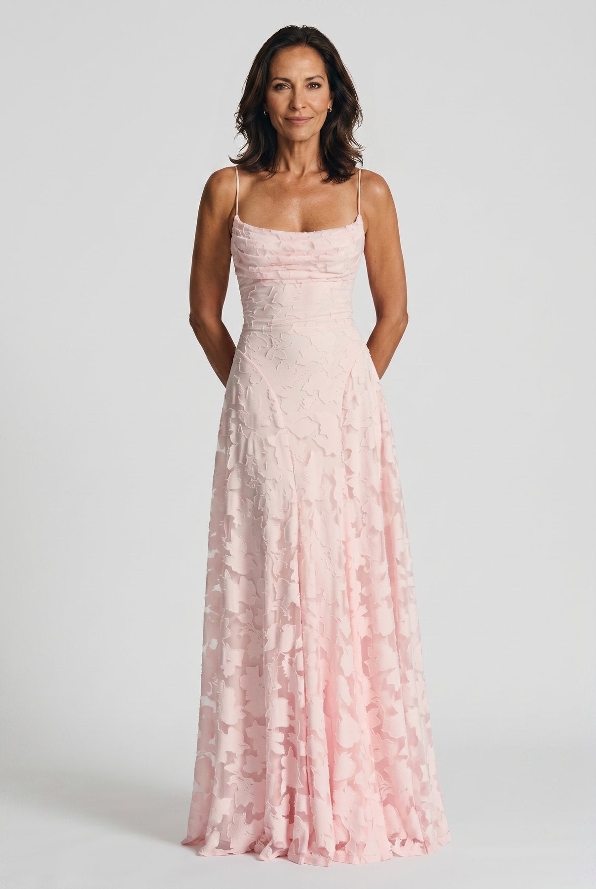 The Cynthia Ceremony Dress in blush pink, editorial variant